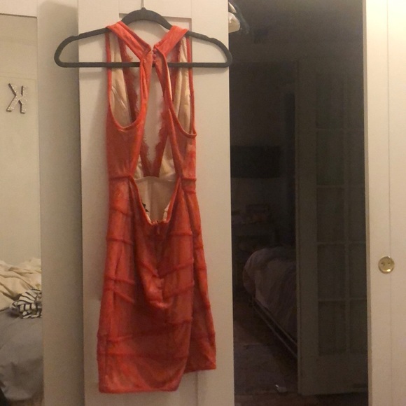 Bebe orange lace dress - Picture 2 of 5